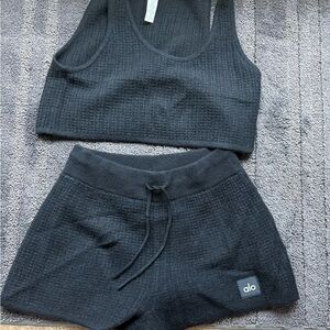 ALO Yoga Black Cozy Knit SET!